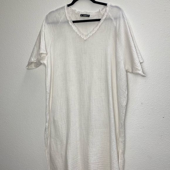 Shein white gauze long boho dress medium large - Picture 3 of 7